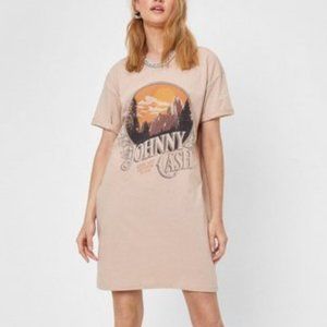 Nasty Gal Johnny Cash Graphic T-Shirt Dress
